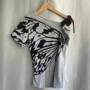 Baby Tee Women Grunge Top Y2K Vintage Short Sleeve Crop Tee for Teens